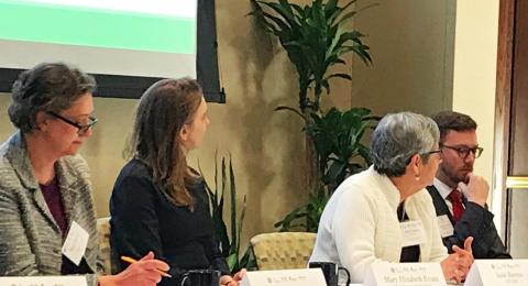 Photo of Michael Swack, Director of the Center for Impact Finance, leading a Financial Innovations Roundtable
